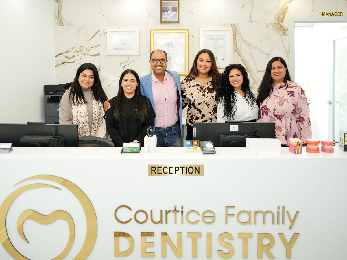 The Courtice Family Dentistry team at the front desk
